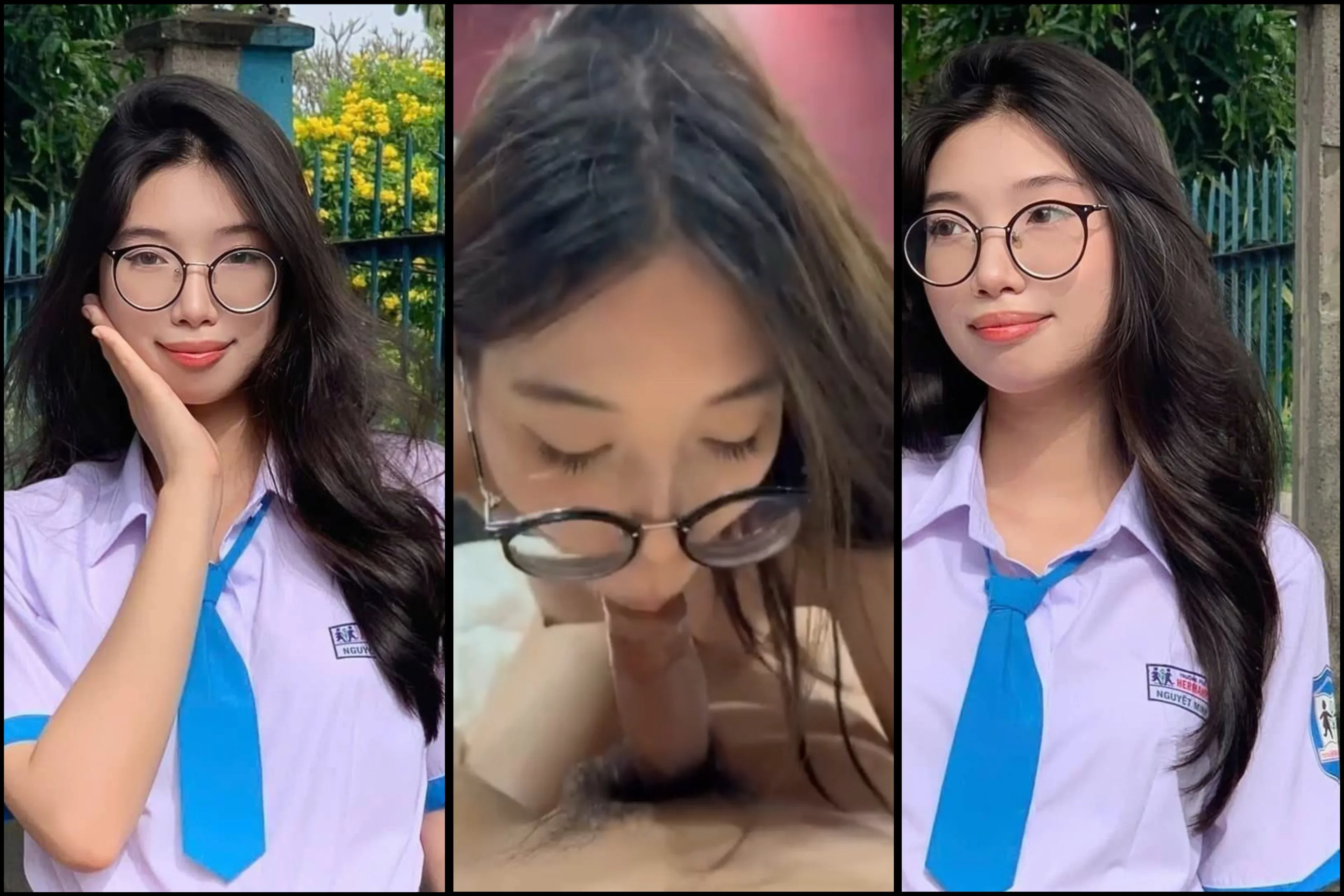 Ảnh thumbnail video [Hot] Hoàng Thanh Vy Hxinh C3 Hùng Vương non tơ kính cận lộ full clip địt nhau dâm dục với anh trai mưa